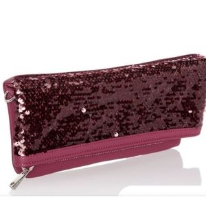 Thirty-One Gifts Forever Foldover Clutch in Crushed Berry SEQUINS!